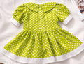 Girls Green Polka Dot Dress with Lace Detail