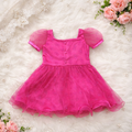 Girls Fuchsia Floral Tulle Party Dress with Bow
