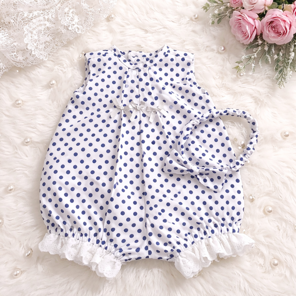 Newborn Baby Girl Romper with Lace and Headband