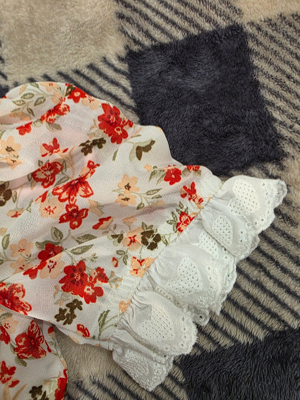 Handmade Floral Dress with Embroidered Lace