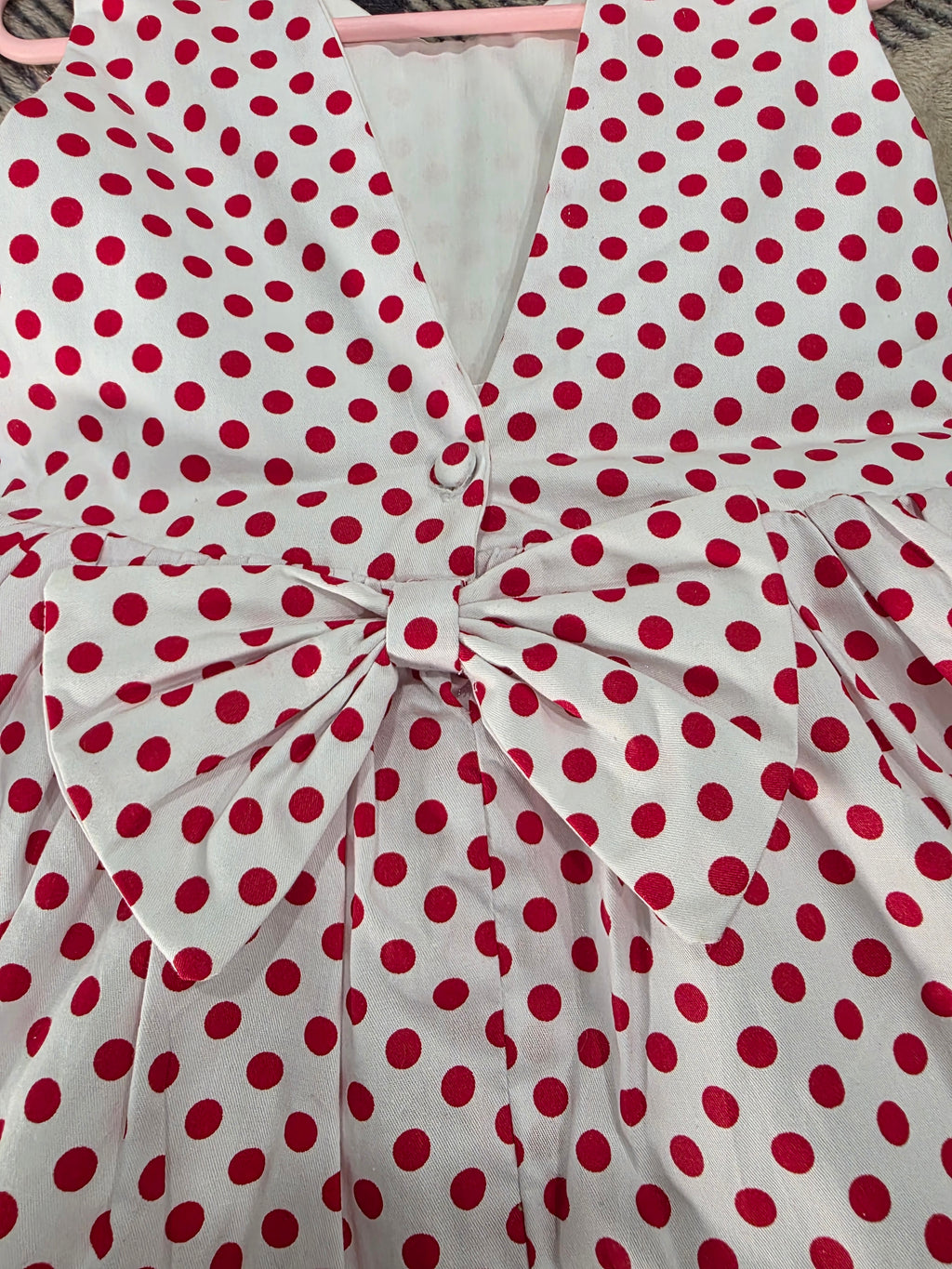 Girls Dress with Bow and V-Back