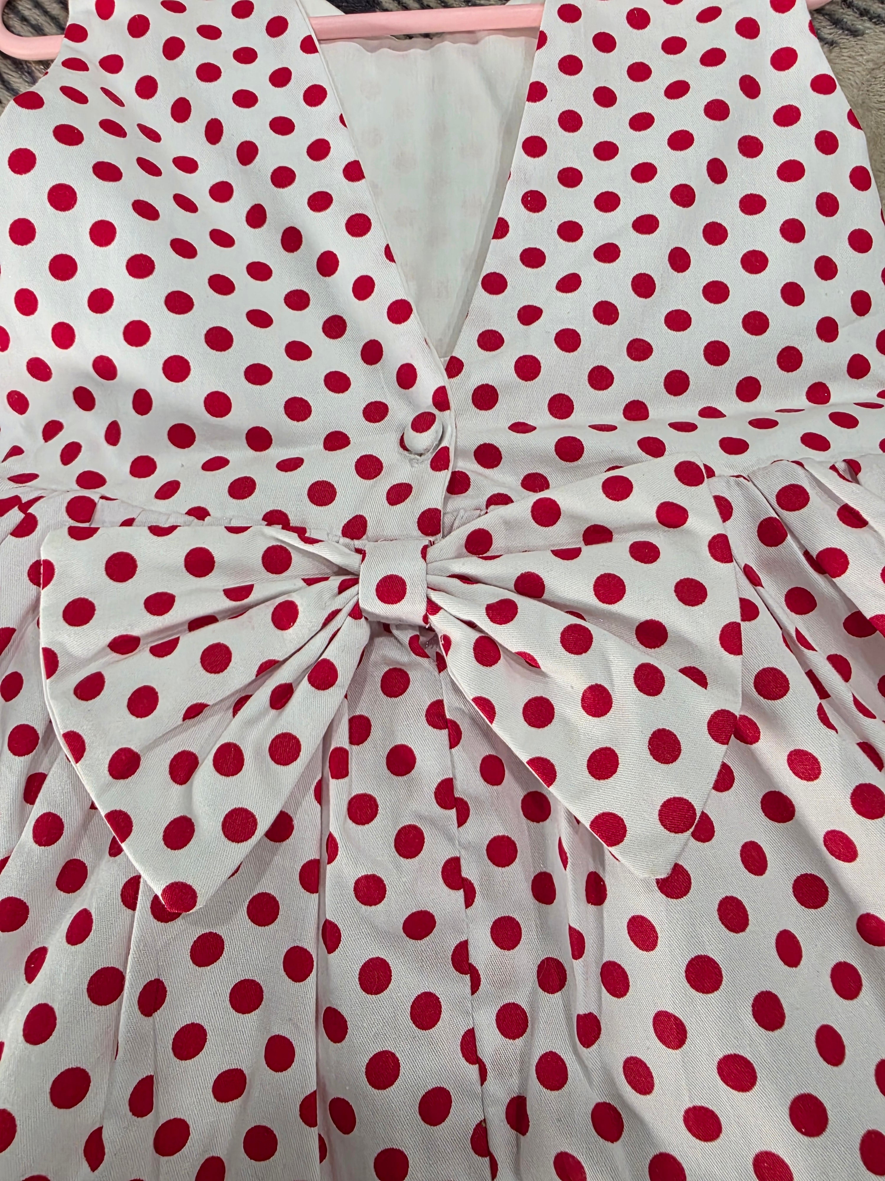 Girls Dress with Bow and V-Back