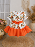 Handmade Floral Dress with Embroidered Lace