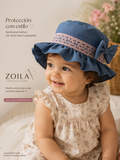 Sombrero de Tela Mercilla con Blonda Bordada para Bebé