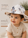 White Baby Boy Hat with Balls and Cars Print - 1 Year