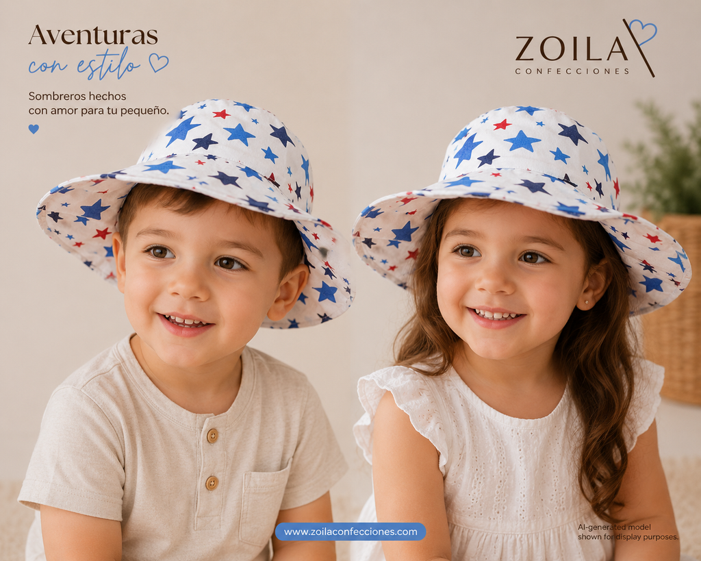 Sombrero de Tela Estrellas para Niños